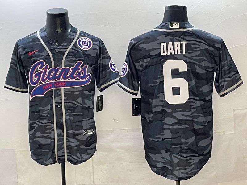 Men 2025 New York Giants #6 Dart Camo Joint Name Nike Limited NFL Jersey 005